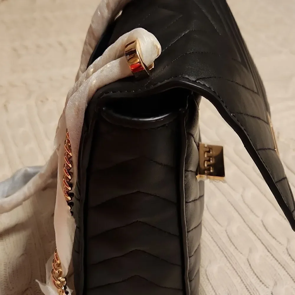 I Zac Zac Posen soft Earthette Convertible black quilted  Leather backpack